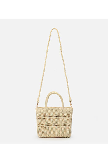 Hotiç Women's Straw Beige Shoulder Bag