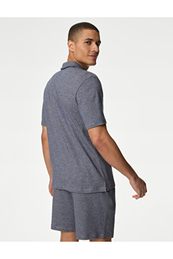 Marks & Spencer Saf Pamuklu Kısa Kollu Pijama Üstü