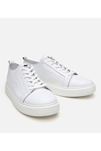 Hotiç Men's Leather White Light Sole Sports Shoes