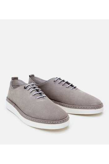 Hotiç Men's Suede Leather Gray Ultra Light Sole Casual Shoes