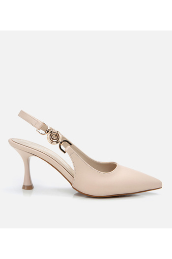 Hotiç Women's Beige Open Back Stiletto