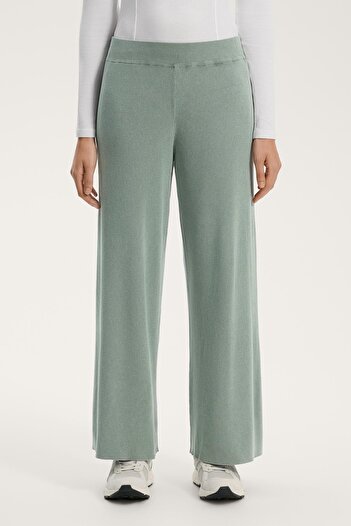 Oysho Washed knit straight-leg trousers