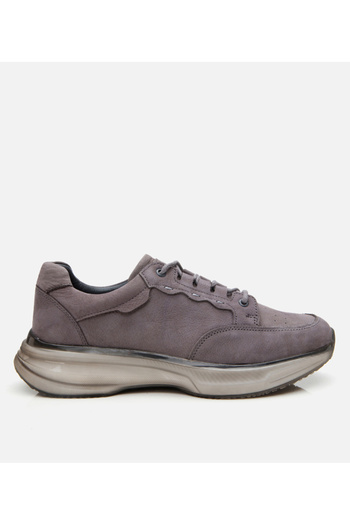 Hotiç Men's Nubuck Leather Gray Sports Shoes