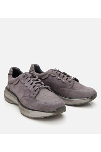 Hotiç Men's Nubuck Leather Gray Sports Shoes