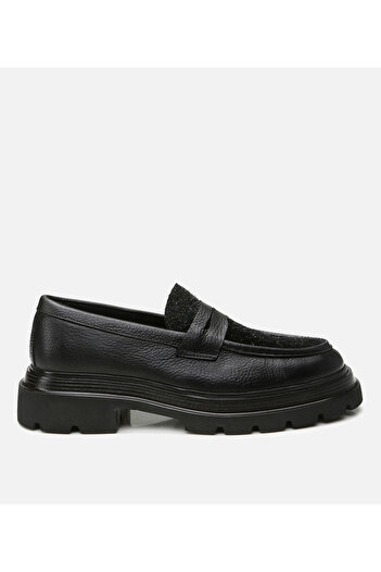 Hotiç Men's Leather Black Loafer