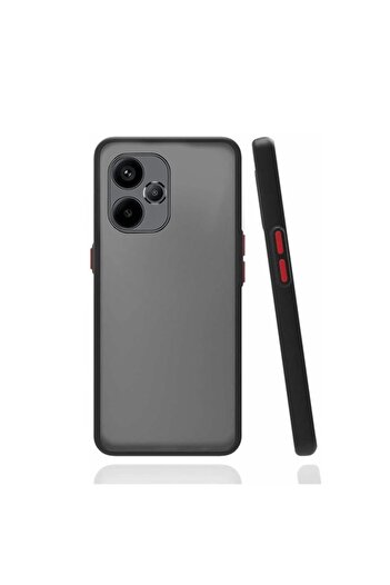 Fibaks Poco F6 Case Matte Anti-Fingerprint Camera Protection Hard Silicone with Colorful Keys