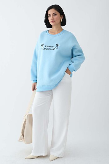 InStyle Επεξεργασία κειμένου φιόγκου Baby Blue Sweat