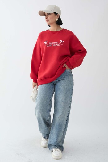 InStyle Bow Lettering Processing Red Sweat