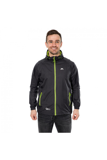 Trespass Qikpac Jacket - Unisex Packaway Unisex Black Raincoat Unisex Raincoat