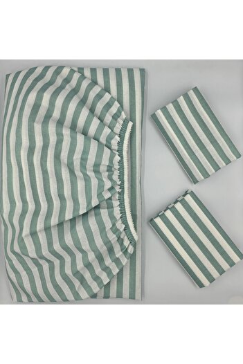 pınarhome collectıon Fabric Fitted Sheet for Pad Beds + Pillow Case with Cover (Corner Depth 30 Cm) New Season***