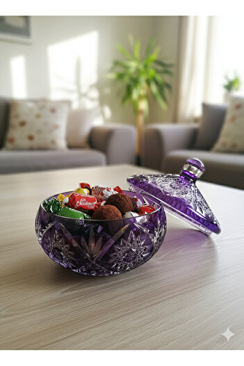 DECOSTYLE Kristal Dekorlu renkli kapaklı şekerlik 2 parça