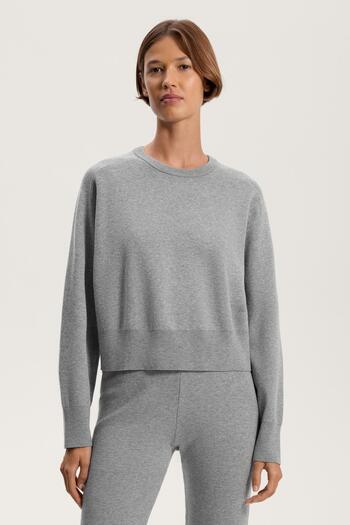 Oysho Round neck knit jumper with rib details