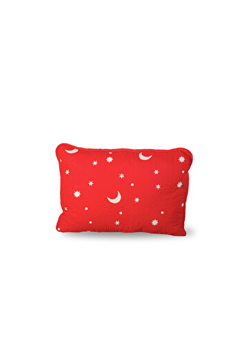 Coneltex Anti-allergic quilted pillow "Moon and Stars" Coneltex, 50 x 70 cm, square, siliconized fiber, red