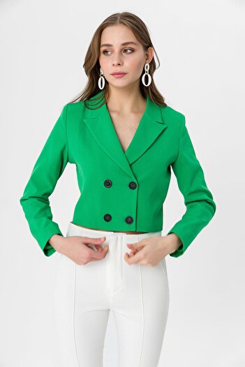 ŞİMAL Women's Short Button Closure Blazer Jacket 250218 - 250467