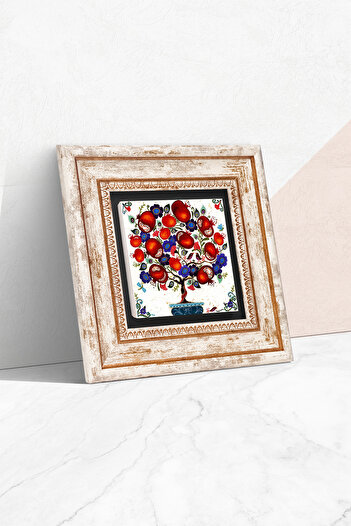Pinecone Pomegranate Tree Stone Wall Painting Framed Wall Decor Wall Art