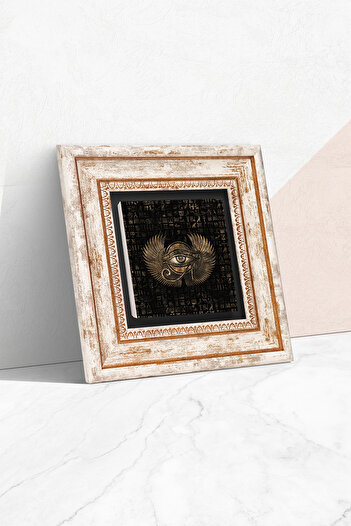 Pinecone Eye of Horus Framed Stone Wall Painting – Decorative Modern Art, Home and Office Decor | T1-198 |