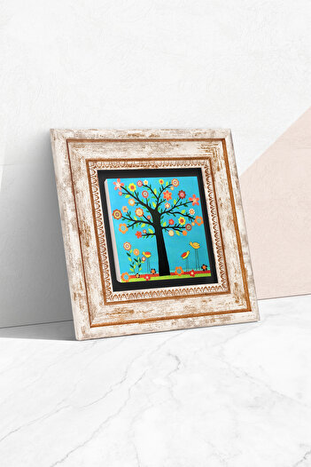 Pinecone Karla Gerard Tree of Life Framed Stone Wall Painting – Decorative Modern, Home and Office Decor | T1-10 |