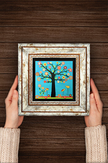 Pinecone Karla Gerard Tree of Life Framed Stone Wall Painting – Decorative Modern, Home and Office Decor | T1-10 |