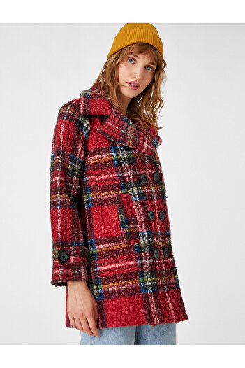 Koton Buklet Coat Buttoned Double Breasted Closure