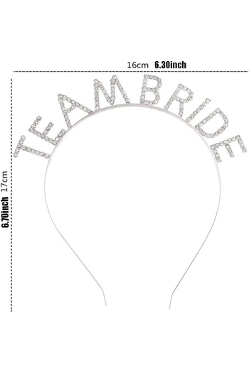 TTT Silver Plated Crystal Stone Team Bride Crown