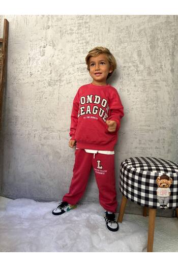 ARBİ kids Boy's London Printed Double Three-Thread Suit