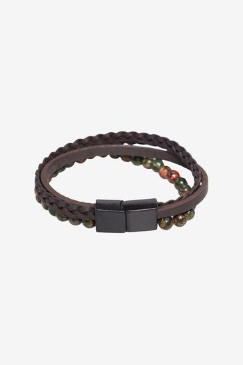 ALTINYILDIZ CLASSICS Men's Brown 100% Leather Bracelet