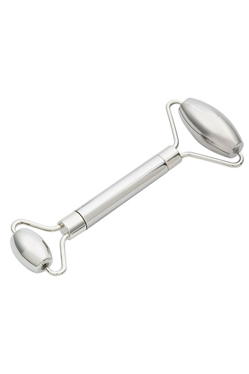 L&Wen Stainless Steel Face Roller, Dual-Sided Roller Massager for Face and Eyes with Velvet Pouch