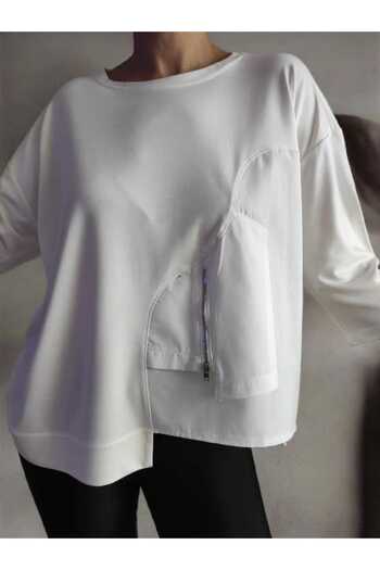 BEBE PLUS Zipper Detail Basic Blouse