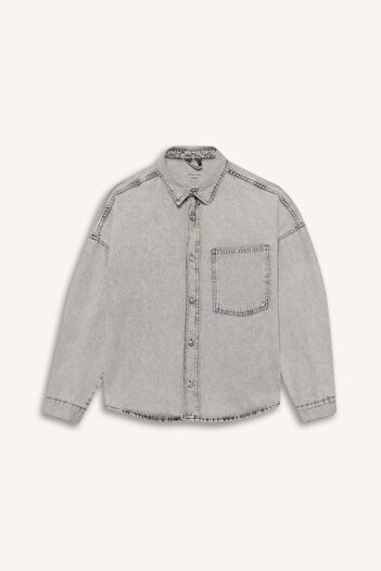 DeFacto Oversize Wide Fit Jean Long Sleeve Shirt E8429Ax25Au