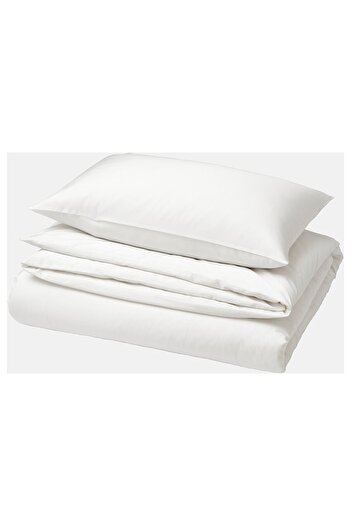 IKEA BJÖRKAL Duvet cover and pillowcase, white, 150 x 200/50 x 80 cm