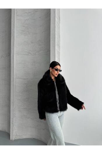 GM Butikk Zr New Season Oversize Faux Fur Zippered Women's Coat