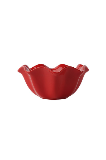 SQUALO Elegant Round Rose-Shaped Porcelain Bowl with Modern Design - Red 21x21x9 cm