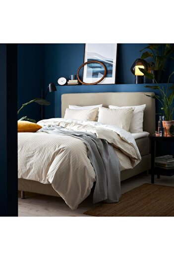 IKEA NATTJASMIN Duvet cover and pillowcase, light beige, 150 x 200/50 x 80 cm
