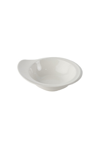 SQUALO Round Porcelain Bowl with Sloped Edges - White 20.5x18.6x6.8 cm