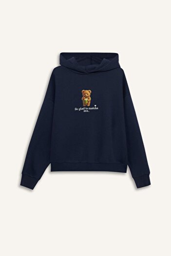 DeFacto Coool Overshirt Fit Капюшон з принтом Товста тканина Світшот G0179AX25WN