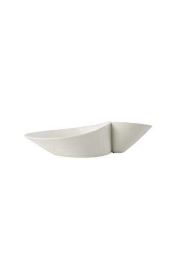 SQUALO Bowl (Porcelain) 2 sections with an elegant and modern design - White 31x20.3x7.3 cm