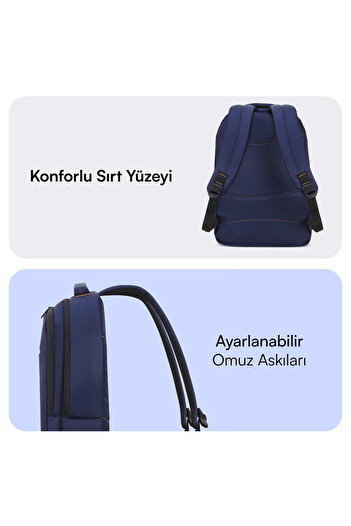 Mack MCC-006 BL 15.6" OFFICE Notebook Sırt Çantası Lacivert