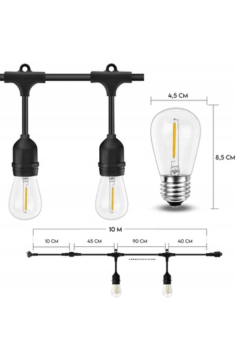 Other 10m Garden String Lights with Bulbs, Outdoor Garden String Lights