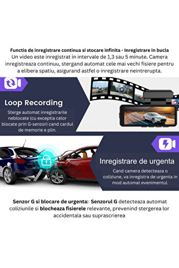 DFMiSHOP FreeQ Set Dual DVR Car Camera, 4K, DFMiSHOP FreeQⓇ M6, MicroSDXC Adata, adaptor SD, 64 GB memory card