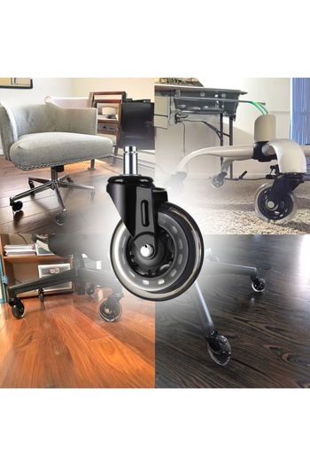 Other Swivel chair casters, rubber bearings, heavy duty, set of 5.