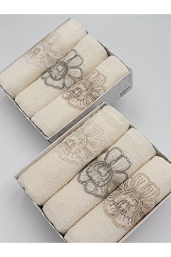 AYHANHOME 2 Pack Boxed Guipure Embroidered Dowry Gift 30X50 Kitchen Towel Set
