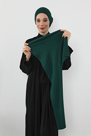 Aisha's Design Ready-Made Combed Cotton Shawl with Inner Boning, Ps-57, Green