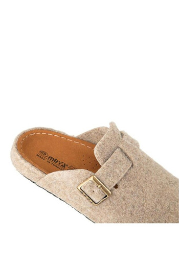 Muya Χειμερινές παντόφλες με αγκράφα Hopea Beige