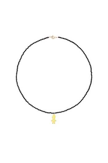 ohmygod jewelry 925 Argint Colier cu spinel negru argint 925, charm baietel