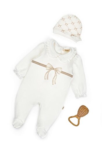 BabyCosy Organic Wear Baby Jumpsuit Hat 100% Organic Cotton, Baby - Newborn- Csy8149