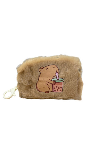 Tutkum Cute Furry Wallet – Teddy Bear Pattern Plush Wallet – Women & Kids School and Office Wallet