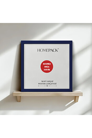 HOMEPACK 20X20 cm Blue Wooden Framed Poster Frame, Blank Frame, Blue-Frame-20X20