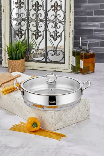 Cooker Stainless Steel 28 cm Flat Pot