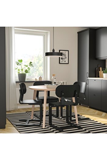 IKEA LYCKAN Chair, Black/Birch Veneer