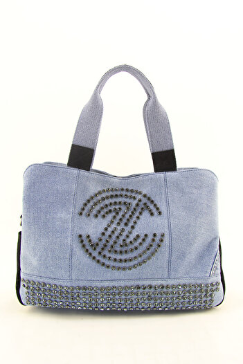 HNB Women's Black Casual Retro Denim Multi-Compartment Shoulder Bag